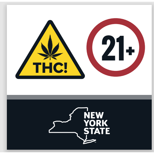 New York 1.25" Square Universal Symbol Cannabis Labels | LabelValue