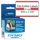 Dymo 30276 File Folder Labels w/Red Stripe - 2-up