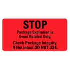STOP Package Expiration Medical Labels