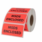 MSDS Enclosed Labels 2" x 1"
