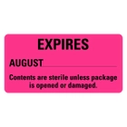 Expires August Sterile Labels