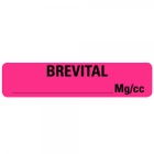 0.375" x 1.625" BREVITAL MG/CC Drug Syringe Labels