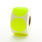 Fluorescent Yellow Circle Stickers and Labels - 1.5"