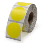 Yellow 1.25" Circle Direct Thermal Labels