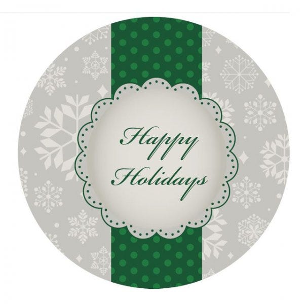 HAPPY HOLIDAYS C&O LABELS 500 PER ROLL GREAT STICKERS 1.25" x 2" 
