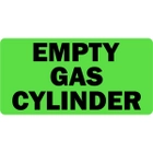 Empty Gas Cylinder Medical Labels