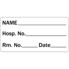 Name and Hospital Room Medical Labels
