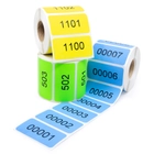 Custom Color Coded Consecutively Numbered Labels 2" x 1"
