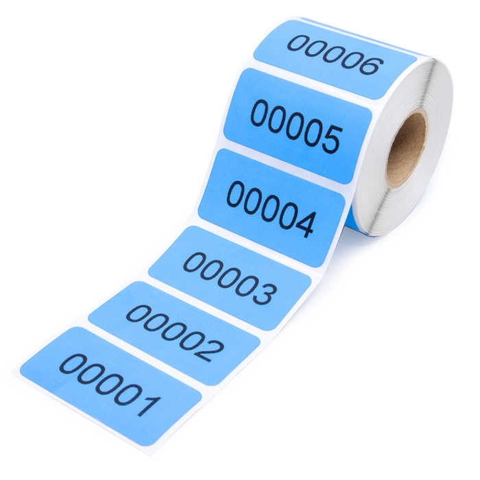 Custom Color Coded Consecutively Numbered Labels 2 x 1" Free Shipping