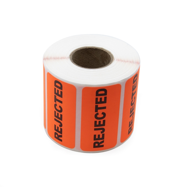 REJECTED Labels 2” x 1” – Bold Fluorescent Warning Stickers | LabelValue