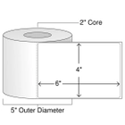 4" x 6" Inkjet Roll Labels – White Gloss – 2" Core, 5" Outer Diameter