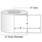 4" x 6" Inkjet Roll Labels – White Matte – 3" Core, 6" Outer Diameter