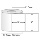 4" x 3" Inkjet Roll Labels – White Matte – 2" Core, 5" Outer Diameter
