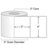 4" x 3" Inkjet Roll Labels – White Gloss – 2" Core, 5" Outer Diameter
