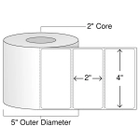 4" x 2" Inkjet Roll Labels – White Matte – 2" Core, 5" Outer Diameter
