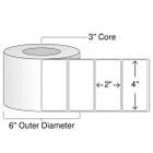 4" x 2" Inkjet Roll Labels – White Gloss – 3" Core, 6" Outer Diameter