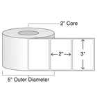 3" x 2" Inkjet Roll Labels – Weatherproof White Gloss – 2" Core, 5" Outer Diameter