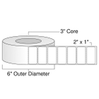 2" x 1" Inkjet Roll Labels – Weatherproof White Matte – 3" Core, 6" Outer Diameter