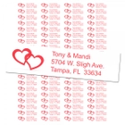 Two Red Hearts Return Address Labels