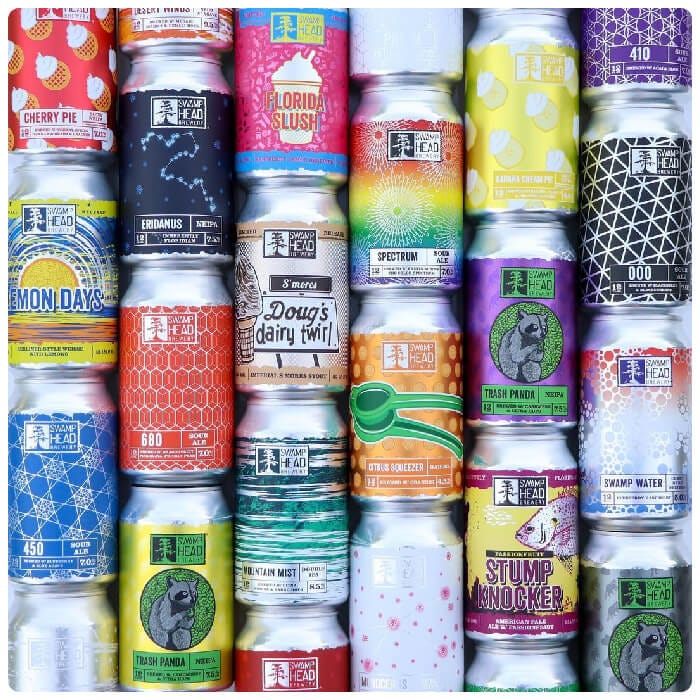 metallic labels on cans