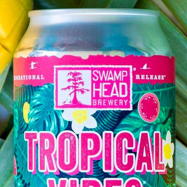 Custom die-cut labels A custom diecut beer label printed for Swamp Head Brewery