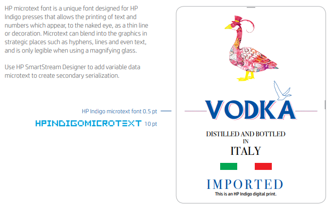 anti-counterfeit micro-text-hp